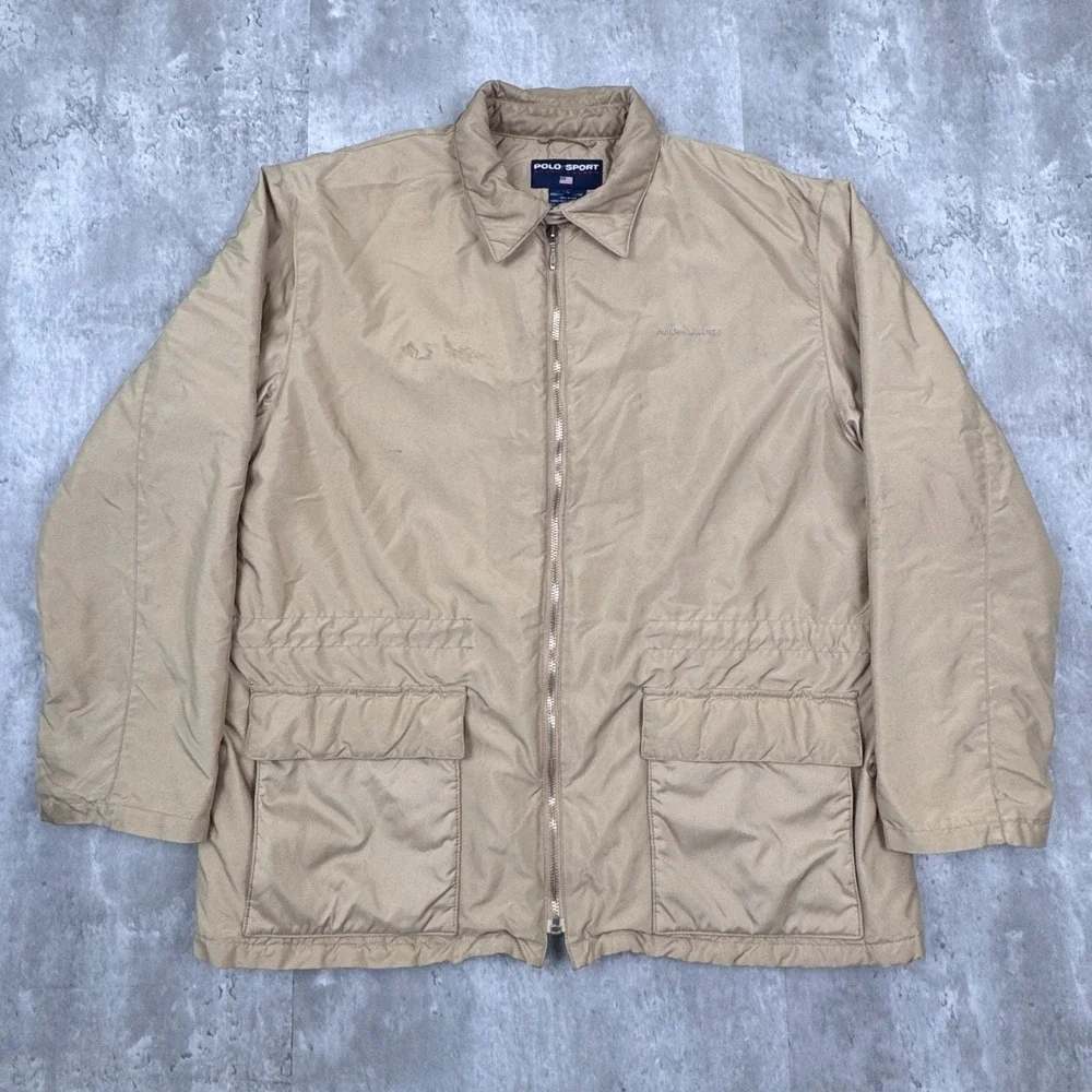 Vintage Polo Sport Ralph Lauren Jacket Mens Large Tan Heavyweight Workwear